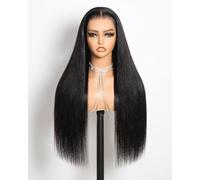 MEGALOOK Perruque Naturelle13x6 Lace Front Drawstring Wig 12A Pre Plucked Pre-Cut Pre-Bleached Knots Ear-To-Ear HD Frontal Wigs With Tapes Glueless Wig Human Hair 100% Straight Human Hair Wigs 26 Inch
