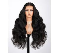 MEGALOOK Perücke Damen 13x6 HD Lace Front Wig Human Hair Body Wave Human Hair Drawstring Wigs with Tapes 12A Pre Plucked Pre-Bleached Pre-Cut Ear-To-Ear Frontal Wig Glueless Perruque 30 Inch