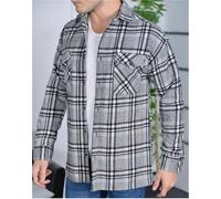 Megaman Jeans H-257 Chemise à carreaux en flanelle Chemise bûcheron homme Coton M Noir