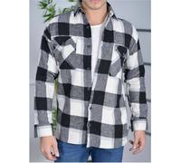 Megaman Jeans H-262 Chemise en flanelle Chemise à carreaux Chemise de bûcheron Homme Coton L Noir