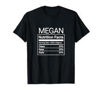 Megan Nutrition Facts Class Sass Style Funny Name Parodie T-Shirt