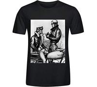 Meganho Bob Mizer & Tom of Finland T-Shirt Black Graphic Unisex Tee Shirt L