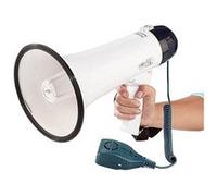 Mégaphone 25 W INFACTORY avec micro déporté - Portée 300 mètres - Blanc