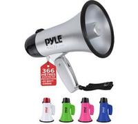 PYLE Haut-Parleur Mégaphone Portable avec Sirène - Mégaphone Porte-Voix Compact et Fonctionnant sur Piles avec Puissance de 20 Watts, Microphone, 2 Modes, Sonorisation PA et Poignée Pliante