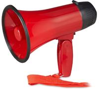 Mégaphone Avec Son Oléophobe, Bullhorn Avec Poignée Pliable Et Dragonne En Plastique, 10 W, Rouge