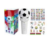 Mégaphone de football en forme de microphone 20 cm léger avec autocollants amusants pour un soutien fort lors d'événements sportifs, jour de jeu, fans de football, stade, fête, festival, activités de