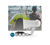 Mégaphone de supporter 15W avec microphone et sirène intégrés - Blanc