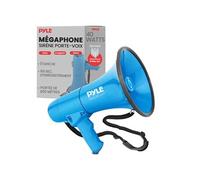 Pyle Mégaphone - Haut-parleur 40 W avec Sirène et Musique - Portatif et Léger - Portée 670 m² - Bleu