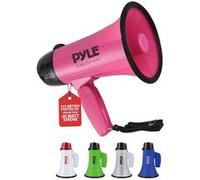 PYLE Haut-Parleur Mégaphone Portable avec Sirène -Mégaphone Compact à Piles, 20 Watts, Microphone, 2 Modes, Sonorisation PA et Poignée Pliable pour Cheerleading et Usage Policier, Rose