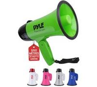 Pyle Haut-Parleur Mégaphone Portable avec Sirène - Mégaphone Porte-Voix Compact et Fonctionnant sur Piles avec Puissance de 20 Watts, Microphone, 2 Modes, Sonorisation PA et Poignée Pliante - Vert
