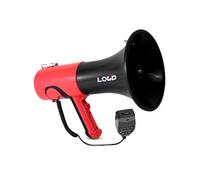 Mégaphone Portable Bluetooth - 100W - 1500m Portée - Sirène et Modulateur- Roug/noir- Rond