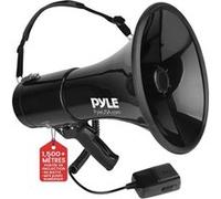 Pyle Haut-Parleur Mégaphone avec Sirène Intégrée, Mégaphone Porte-Voix, 50 Watts, Volume Réglable, Idéal pour Les Fans, Entraîneurs de Sports, Cheerleading, Exercices de Sécurité, Noire