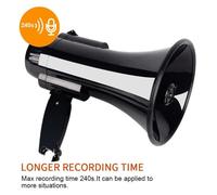 Mégaphone portable SALUTUYA - Haut-parleur de 30W avec enregistrement de 240s et ouvre-bouteille - Noir