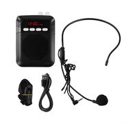 Mégaphone portable sans fil, voix avec casque, microphone, système de sonorisation rechargeable pour enseignants, entraîneurs, guides touristiques en plein air (rose)