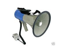MEGAPHONE PORTE VOIX 25W + SIRENE + ALLUME-CIGARES - Bleu - Filaire