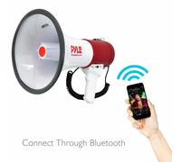Megaphone Pyle Pmp52Bt Professionnel Portable Blanc Et Rouge Pour Grève Réunion