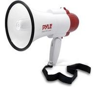 Megaphone - Pyle - Volume Ajustable - Sirène intégrée - Fonctionne avec des Piles - Blanc Rouge