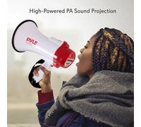 Mégaphone Rouge PYLE PMP35R 30 Watt Avec Sirène Et Enregistrement Vocal 10 Sek