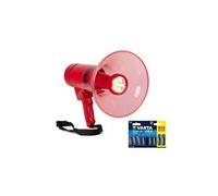 VONYX MEG050L Mégaphone 50W avec Piles, Enregistrement Et Lampe Torche, Porte Voix Puissant Longue Portée, Microphone Intégré, Idéal Sécurité, Événements Sportifs Et Manifestations