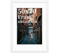 MEGAROOM Cadre 50x70, Noir - Léger et robuste Cadre photo 50x70 en Bois, Décoration Murale Salon Chambre Bureau, Cadre Photo Personnalisé avec verre acrylique, Style Élégant et Polyvalen