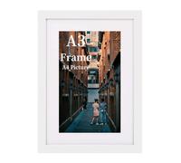 MEGAROOM Cadre A3, Blanc - Léger et robuste Cadre Photo A3 42x29,7cm en Bois, Décoration Murale Salon Chambre Bureau, Cadre Photo Personnalisé avec verre acrylique, Style Élégant et Polyvalent