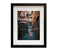 MEGAROOM Cadre A3, Noir - Léger et robuste Cadre Photo A3 42x29,7cm en Bois, Décoration Murale Salon Chambre Bureau, Cadre Photo Personnalisé avec verre acrylique, Style Élégant et Polyvalent