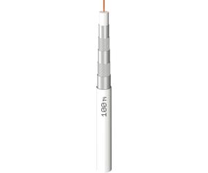 Megasat Câble coaxial Fiveshield 135 - Blindage à 5 couches, bobine de 100m | Niveau de blindage de 130 dB, marquages métriques