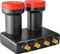 Megasat Diavolo Monoblock Quad LNB 0,1 dB, 40 mm | 4 utilisateurs, connecteurs F dorés, pour exigences élevées, facteur de bruit 0,1 dB