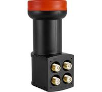 Megasat Diavolo Quattro LNB - LNB Universel (pour Utilisation avec Un multiswitch, connecteurs F plaqués Or, pour Les exigences Les Plus élevées, Facteur de Bruit 0,1 DB) - Noir/Rouge