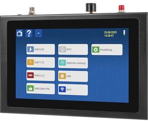 Megasat HD 7 Combo V2 - Mesureur combo avec image TV en direct - Noir | Pour DVB-S DVB-S2 DVB-T DVB-T2 DVB-C DAB+ Unicable écran couleur 8,9″ tactile batterie lampe