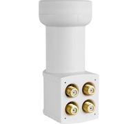Megasat HD-Profi Quattro LNB - LNB Universel (pour Utilisation avec multiswitch, Facteur de Bruit 0,1 DB, connecteurs plaqués Or, Protection Contre Les intempéries) - Blanc