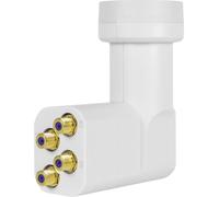MegaSat HD-Profi Tête LNB quattro Capacité de chargement: 40 mm contacts de connexion dorés, résistant aux intempéries blanc