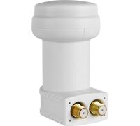 Megasat HD-Profi Twin LNB - LNB Universel pour 2 utilisateurs - Blanc | 0,1 dB, connecteur plaqué or, protection contre les intempéries