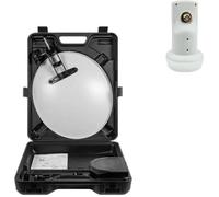 MEGASAT KIT CAMPING CAR Parabole acier blanche 35CM + LNB Single 4K 0,1dB