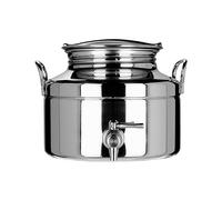 Megashopitalia Fût soudé avec Robinet et Base pour Huile en Acier Inoxydable 18/10 (3 L)