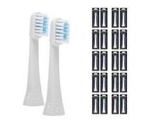MEGASONEX M8 Lot de 20 têtes de brosse à dents plates Medium