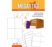 MEGASTAR lp4ms-10548 Lot de 100 feuilles d'étiquettes autocollantes Blanc 105 x 48 mm