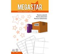 Megastar lp4ms-4725 - Pack de 100 feuilles d'étiquettes autocollantes, 47.5 x 25.5 mm, couleur blanc