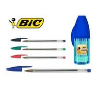 BIC Cristal Original Stylos-Bille Pointe Moyenne (1,0 mm) - Parfait pour l'Ecole et au Bureau - Couleurs Assorties, Pot de 20 stylos