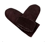 Megauk Gants d'hiver en fourrure d'agneau avec doublure chaude pour homme et garçon - Marron - Taille Unique