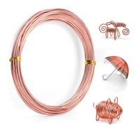 MEGAVOW 1.5mm x 10m Fil d'Artisanat en Aluminium, Fil de Fer Métallique Souple Loisir Creatif, Sculpture Bijoux Bricolage Vigne, pour Colliers Bracelets Anneau, Or Rose