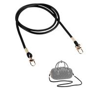 MEGAVOW 1 PCS Bandouliere pour Sac a Main, Sangle d'Épaule Poignées de Sac en PU Cuir, Remplacement Sangle Anse de Sac Femme, Lanière Épaule pour Sac à Main avec Métal Boucles, Noir, 120cm
