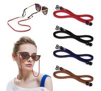 MEGAVOW 4 Pièces Cordon Lunettes Femme Homme, Réglable Attache Lunettes Chaîne Lunettes Femme Anti-Dérapantes Cordon Lunettes Sport Universel Sangle Lunettes