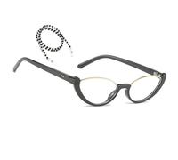 MEGAVOW Lunettes de Soleil Œil de Chat pour Femmes, Sangle de Lunette, Cat Eye Vintage Lunette Rétro, UV400 Protection, Cateyes Lunettes Solaires à la Mode Classique Stylé