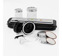 MEGAWISE Scellant alimentaire avec kit de qualité supérieure avec tuyau accessoire pour scellage à bouche large et régulière, modes aliments secs et humides, design compact avec 10 sacs sous vide et