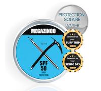 MEGAZINCO BLUE - SPF 50 minéral et 100% NATUREL. Crème/pâte solaire haute protection pour surfeurs, marins, alpinistes, skieurs, snowboarders, triathlètes, nageurs. CRÈME SOLAIRE SURF - 40 ml
