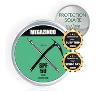 MEGAZINCO VERT - SPF 50 minéral et 100% NATUREL. Crème/pâte solaire haute protection pour surfeurs, marins, alpinistes, skieurs, snowboarders, triathlètes, nageurs. CRÈME SOLAIRE SURF - 40 ml