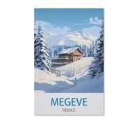 Megève Affiche Vintage de Voyage en France avec Motif Ski,1000 Pièces Puzzle en Papier Créatif Difficile Grand Puzzle Éducatif Anti-Stress Jouets pour Adultes Enfants Cadeau De Divertissement-E45