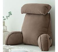 MEGHI Oreiller de Lecture avec Accoudoirs et Poches,Reading Pillow,Coussin de Soutien Lombaire,Coussin de Dossier pour canap,Cale Nuque et Housse Détachables