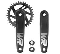 MEGHNA Ensemble de manivelles de vélo 170mm Garnitures de roue de chaîne 32T/34T/36T/38T Universel pour vélo à vitesse unique et 6/7/8/9/10/11 vitesses, VTT BMX vélo de course (34T)